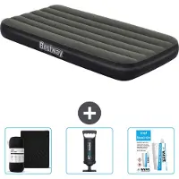 Bestway opblaasbare luchtbed - 1 persoon - 99 x 188 x 28 cm - Blauw - Inclusief accessoires