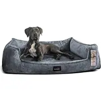 Tierlando Orthopedisch hondenbed FRANKLIN, zachte teddy stof - Hondenbank - Afmetingen: 110x90 cm | Kleur: 98 Duivengrijs
