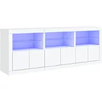 Syfax Dressoir met LED-verlichting 181,5x37x67 cm wit