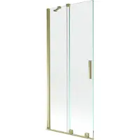 Mexen Velar badwand 2-delige schuif, 85 x 150 , transparant, goud - 896-085-000-01-50