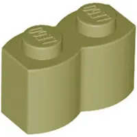 LEGO 1x2 Palisadepaal - 100 stuks, olijgroen