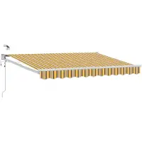 vidaXL Elektrisch Uitschuifbare Zonneluifel Geel en Grijs 2,5 x 2 m
