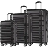 TRVLMORE Set van 3 Koffers – Incl. Cijferslot – 38L + 70L + 110L – Zwart