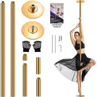 SereneLife Danspaal – Professionele Dansstang- Paaldans- Draagbaar & Verwijderbaar- Verstelbaar-Perfect voor Training, Dans & Oefeningen