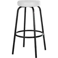 CLP Kamari Barkruk - met metalen frame - met voetsteun - mat zwart/wit