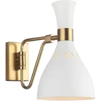 Elstead Lighting LED Wandlamp Joan | 1X E27 Max 60W | Matte White / Burnished Brass