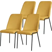 ML-Design Eetkamerstoelen set van 4 mosterd met rugleuning, gestoffeerde stoelen voor eetkamer & keuken