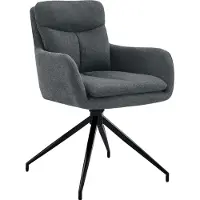 CLP Somers Eetkamerstoel - met armleuning - Draaibare fauteuil - Stof/donkergrijs