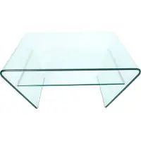 Invicta Moderne glazen salontafel FANTOME 70cm trapeziumvormig met transparante plank - 39054