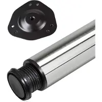 Sotech 1 stuk Tafelpoot Hoogte 870 mm Ø 76 / 80 mm echt geborsteld roestvrij staal belastbaar tot 75 kg met 32 mm hoogteverstelling