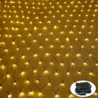 JOIEYOU LED-lichtnet 6x4 meter, 480 LED's, warmwit. Lichtgordijn met 8 modi, stekker. Donkergroene lichtlijn, kerstverlichting voor kerstdecoratie, bruiloft, feest