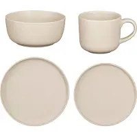 Mica Decorations Ozzu Serviesset 4 Persoons - Steengoed - Taupe