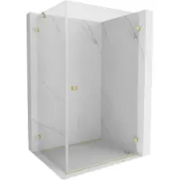 Mexen Lunar-B draaideur douchecabine rechts 100 x 90 , transparant, geborsteld goud - 832-100-090-55-00-P