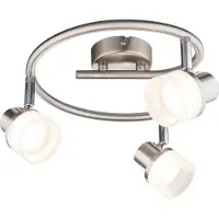 Globo Lighting Plafondlamp Spotverlichting Woonkamerlamp LED-spot verstelbaar, chroom acryl, draaibare spots, 3x 3,5W 190lm warm wit, DxH 26 x13,9 cm