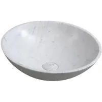 Hak Blok stenen wastafel Ø 42 cm, wit carrara mat