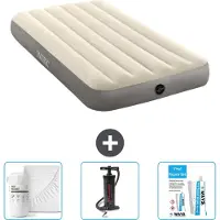 Intex Luchtbed - 1-Persoons - 99 x 191 x 25 cm - Beige - Inclusief Hoeslaken - Pomp en Reparatieset