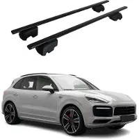 Omtec Draagrek/bagagerek voor Porsche Cayenne, modeljaren 2018-2023, type ABE, aluminium, zwart, 2 stuks