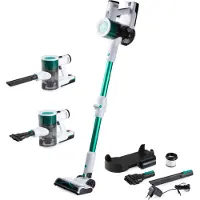 Primo PR510SV 3-in-1 Steelstofzuiger Draadloos - Stofzuiger zonder zak - Kruimelzuiger - Flexibele steel - Wit/Groen