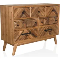 Hjh LIVING Sideboard / commode SANTJAGO WOOD XL 97 x 34 x 72 cm 7 schuiflades massief dennen