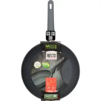 Resto Koekenpan Ø28 cm – Keramische Anti-aanbaklaag (PFLUON anti-aanbaklaag) – Inductie Geschikt – Gerecycled Aluminium – Ergonomische Soft Touch Handgreep – Kitchenware – Zwart