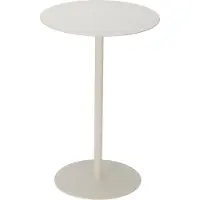 Koopmann Bijzettafeltje Lugano - wit - D35x H53 cm - metaal - plantenpot verhoger - koffie en lampjes tafel