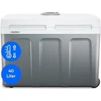 Medion mobiele koelbox met verwarmingsfunctie (elektrisch, 2in1 koelen en verwarmen, 40 liter, 3in1 aansluiting 5V USB, 230V & 12V autoadapter, voor auto, vrachtwagen, camping, vakantie, tuin, festiva