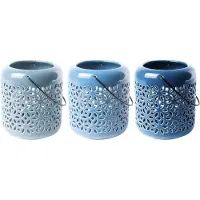 Esschert Design Blauwtinten Windlicht Keramiek blauw Esschert Design