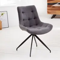 Riess Design stoel DIVANI lichtgrijs metalen frame zwart in retrostijl - 40017