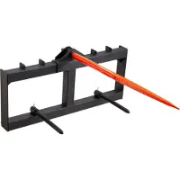 Vevor frontladerhaken, draagvermogen 725 kg, geschikt voor balen, met een spoor en twee stabiliserende sporen. Zware lasten haken, compatibel met compactladers en tractoren