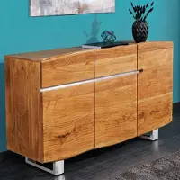 Riess Massief boomstamdressoir MAMMUT 135cm acacia roestvrijstalen sledeonderstel - 38473