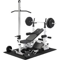 Gorilla Sports Universele Halterbank wit Complete Set kunststof