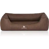 Knuffelwuff orthopedisch Hondenbed Rockland van kunstleer XXL 120 x 85cm bruin