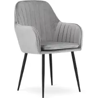 Leobert LUGO Kuipstoel - Zilvergrijs, Velvet Bekleding met Afneembare Hoes, Zwarte Metalen Poten, Ergonomisch en Functioneel, Geschikt voor Woonkamer, Eetkamer en Kantoor, Max. 120 kg