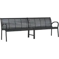 vidaXL Dubbele tuinbank, zwart, 231 cm, staal en WPC