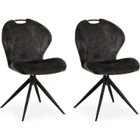MX Sofa Eetkamer stoel River - Antraciet (set van 2 stuks)
