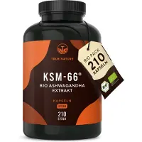True Nature KSM-66 Biologische Ashwagandha-capsules, 210 capsules, Indische ginseng (Ashwagandha),