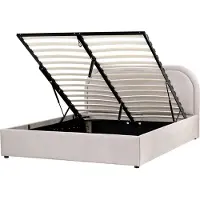 Beliani QUILLIEN - Bed met opbergruimte - Taupe - 140 x 200 cm - Polyester