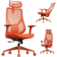 Sense7 MOYO - Bureaustoel - Verstelbare hoogte - Gamingstoel - 3D-armsteunen - Verstelbare hoofdsteun - Ergonomische Kantelbare Rugleuning - Oranje