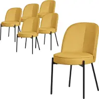 ML-Design Eetkamerstoelen set van 6 mosterd met rugleuning, gestoffeerde stoelen voor eetkamer & keuken