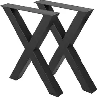 Vevor metalen tafelpoten 28,3 x 23,6 inch zwarte tafelpoten Premium stalen tafelpoten met X-frame stijl stalen bankpoten Landelijke stijl tafelpoten Meubelpoot Perfect voor coffeeshop Home Office Bar
