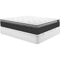 Vente-unique Set 180 x 200 cm bedbodem met opbergruimte wit + hybride matras met pocketveren en ingebouwde tophybride matras dikte 30 cm - GAMIANI van YSMÉE
