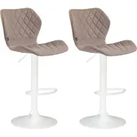 CLP Cork Set van 2 barkrukken - Stof taupe wit