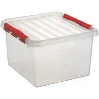 Sunware Q-line Opbergbox 26L - transparant/rood