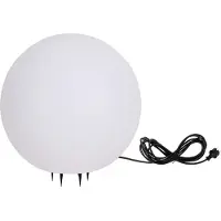 Trango IP65 tuinbal 20cm diameter in wit mat natuursteen look 200W *SNOW* incl. 5 meter IP44 voedingskabel met 1x E27 fitting, bollicht, tuinlamp, lichtbol, buitenlamp