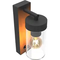 Calex Wandlamp buiten met sensor E27 | Rond | Glas | IP44 | Zwart