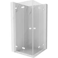Mexen Lunar-F Duo vouwbare douchecabine 70 x 70 , transparant, wit - 836-070L-070P-20-00