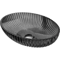 Mexen Zira glazen opbouw waskom 53 x 35 cm, zwart - 24175370