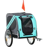 Fortuna Lai: Fietskar voor honden, hondenvervoer, Oxford-stof met regenbescherming, ademend, groen, 130x73x90 cm
