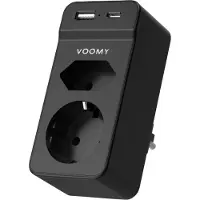 Voomy Split X2S - 1 USB-A 1 USB-C - Zwart