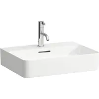 Laufen Val wastafel onderzijde geslepen 55x42cm met 1 kraangat met overloop met LCC wit